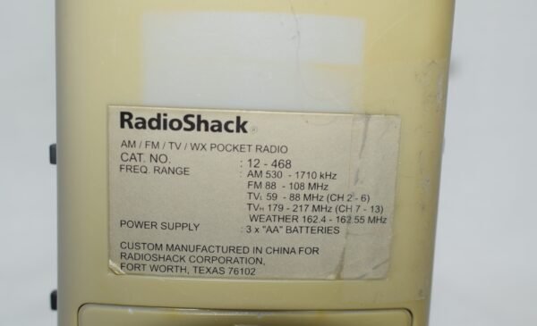 Vintage Radio Shack AM/FM/Weather Pocket Radio #12-468 Tested No Wrist Cord - Image 5