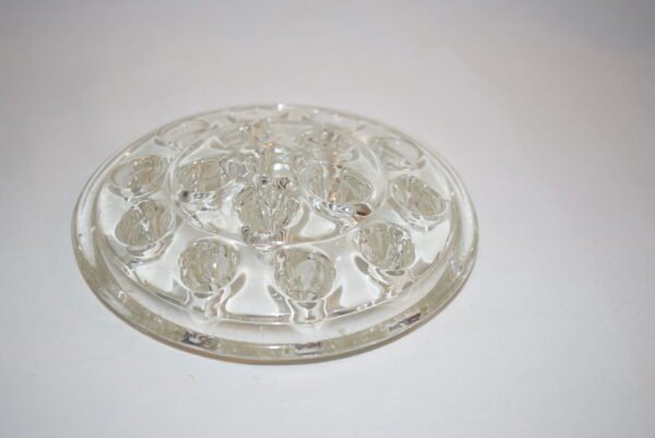 Vintage Clear Glass Flower Arrangement Frog 16 Holes 5 inches Lipped Edge EUC