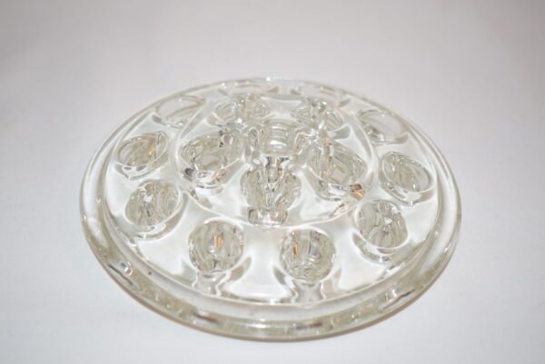 Vintage Clear Glass Flower Arrangement Frog 16 Holes 5 inches Lipped Edge EUC - Image 3