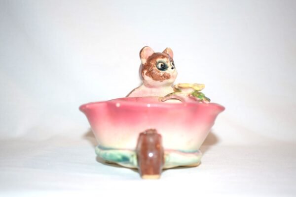 Vintage Japan Kitty Cat and Wheelbarrow Trinket Dish READ - Image 3