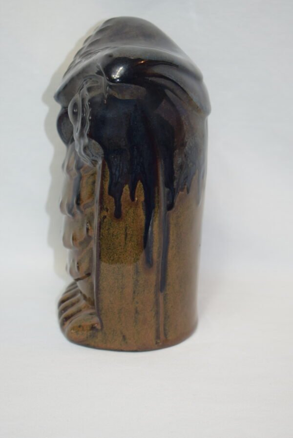 Vintage Apropos Home Collection Brown Black Drip Glaze Ceramic Owl EUC - Image 4