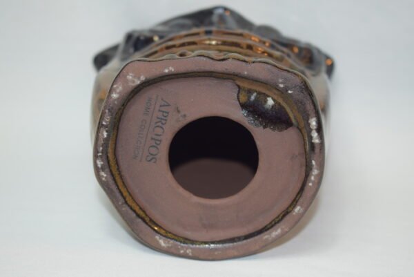 Vintage Apropos Home Collection Brown Black Drip Glaze Ceramic Owl EUC - Image 5