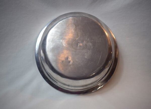 Vintage Round Stainless Steel Covered Dish With Pear Finial Fruit Embossed Lid - Image 6