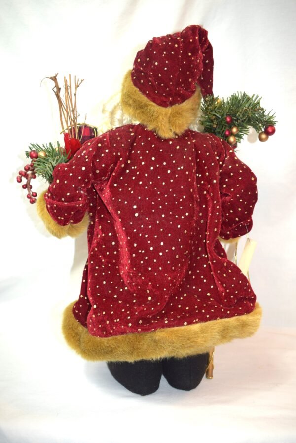 Vtg Home Interiors Santa With Staff and Gift Basket 20 Inches Tall - Image 3