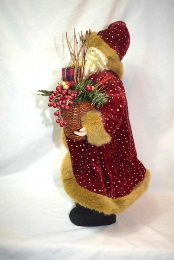 Vtg Home Interiors Santa With Staff and Gift Basket 20 Inches Tall - Image 4