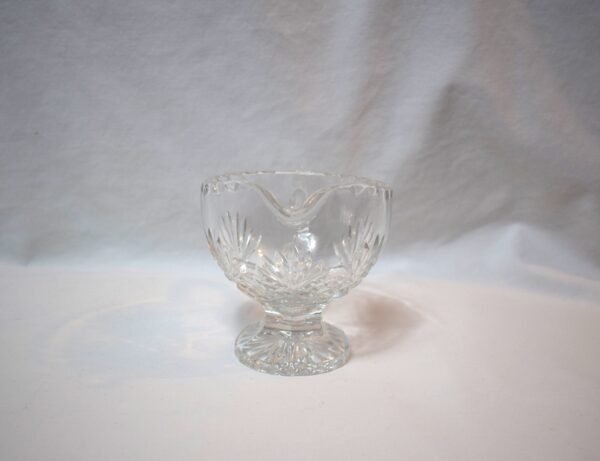 Vintage Heavy Lead Crystal Pineapple Star Gravy Boat Footed Pitcher - Image 2