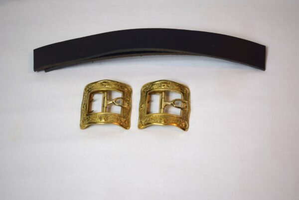 Pair Decorative Brass Thistle Boot Buckles #3 - Image 2