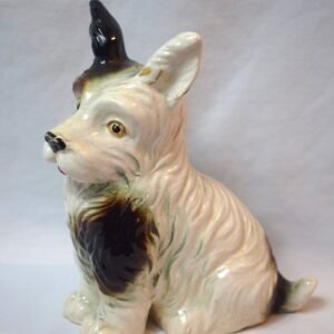 Vintage Made In Japan 8 inch Tricolor Terrier Dog Figure