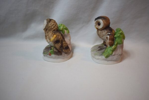 Vintage Home Interiors Pair Owl On Branch With Babies Figurines - Image 2