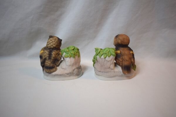 Vintage Home Interiors Pair Owl On Branch With Babies Figurines - Image 3