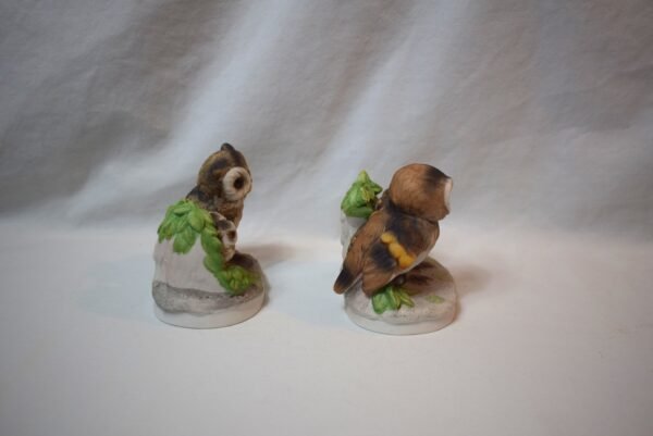 Vintage Home Interiors Pair Owl On Branch With Babies Figurines - Image 4