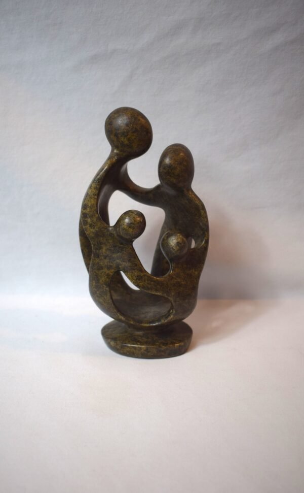 2007 Signed Peter Rujuwa Shona Family of 4 Carved Stone Sculpture