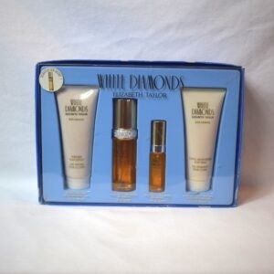 Vintage Elizabeth Taylor White Diamonds 4 Piece Gift Set Lotion Wash 2 Spray
