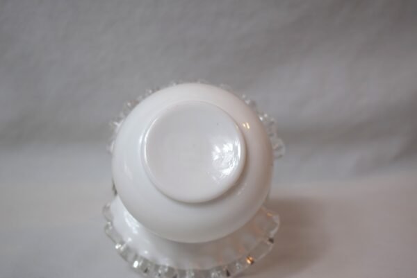 Vintage Fenton Silver Crest Milk Glass Basket Hand Painted  Violets In The Snow - Image 5