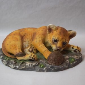 1985 Home Interiors Homco Lion Cub and Turtle Figure