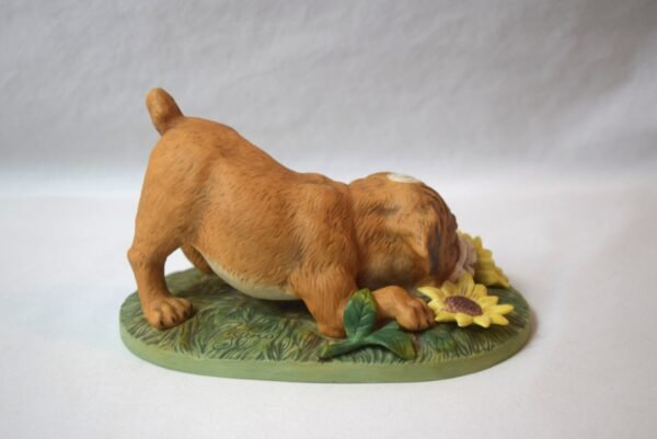 1985 Home Interiors Homco Bulldog with Sunflowers Figure - Image 3