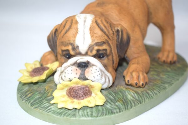 1985 Home Interiors Homco Bulldog with Sunflowers Figure - Image 5