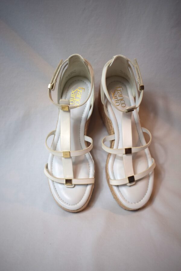 New Franco Sarto Pana Espadrille Wedge Sandals White Size 8.5M No Tags No Box
