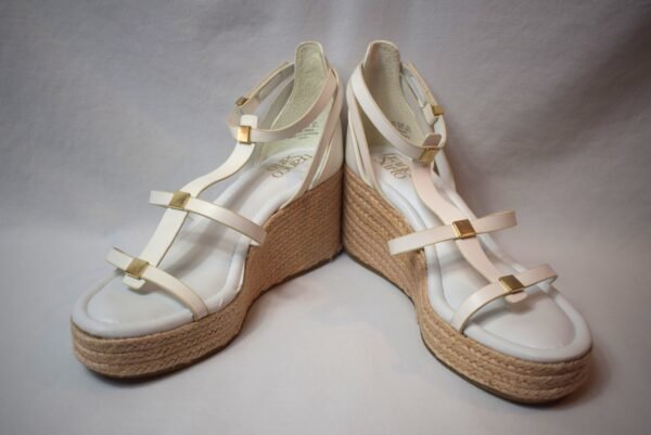 New Franco Sarto Pana Espadrille Wedge Sandals White Size 8.5M No Tags No Box - Image 7
