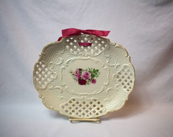 Vintage Formalities By Baum Bros Victorian Roses Rectangle Reticulated Platter
