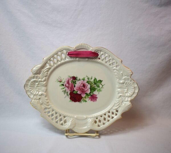 Vintage Formalities By Baum Bros Victorian Roses Oval Reticulated Platter