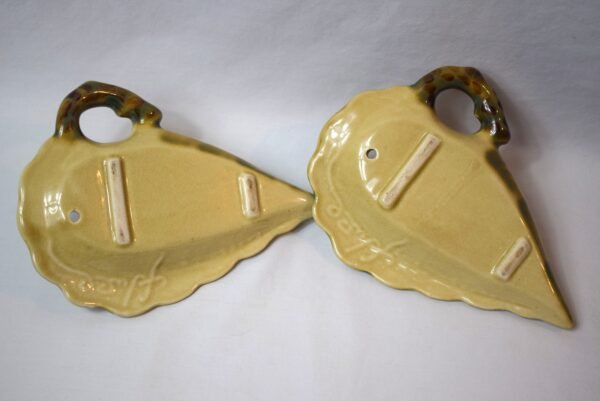 Pair Vintage Hull Pottery Woodland Wall Pocket Vases - Image 2