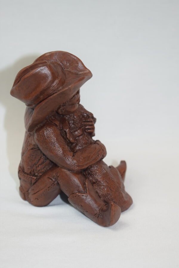 Vintage Red Mill  Pecan Wood Child Cowboy and Dog Figure - Image 2