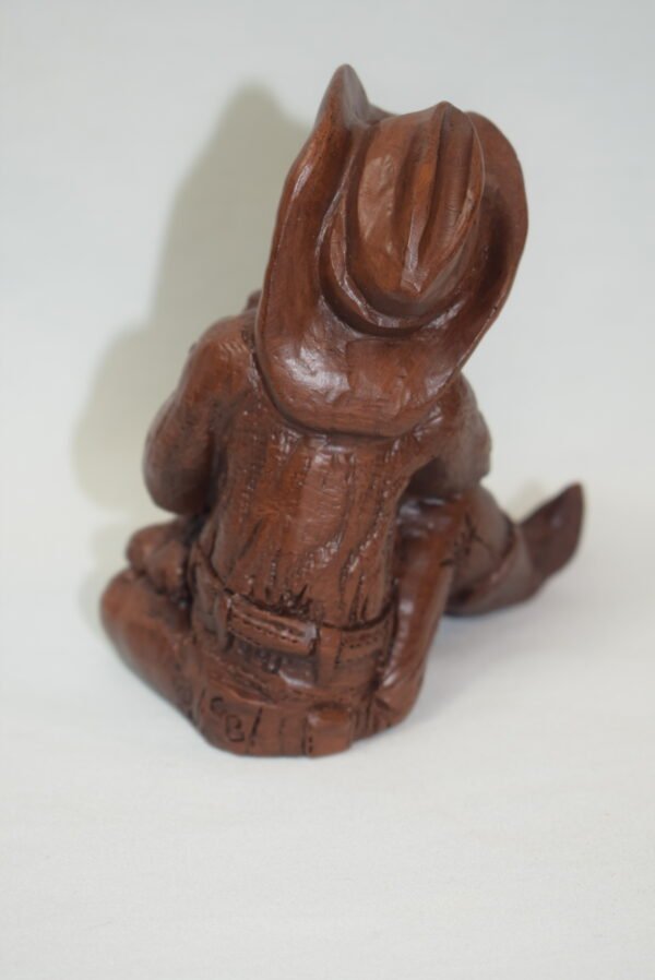 Vintage Red Mill  Pecan Wood Child Cowboy and Dog Figure - Image 3