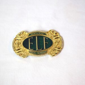 New HRSC Exclusive Solid Brass ELF Buckle Enamel and Swarovski Accents Christmas