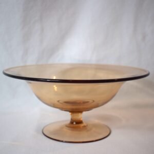 Fostoria Elegant Compote Footed Bowl Amber Glass Fairfax Pattern