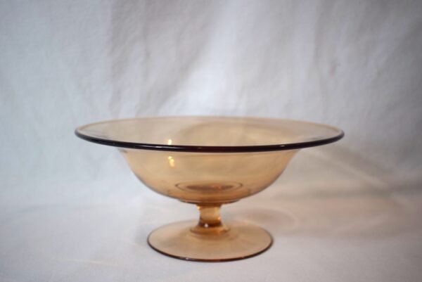 Fostoria Elegant Compote Footed Bowl Amber Glass Fairfax Pattern