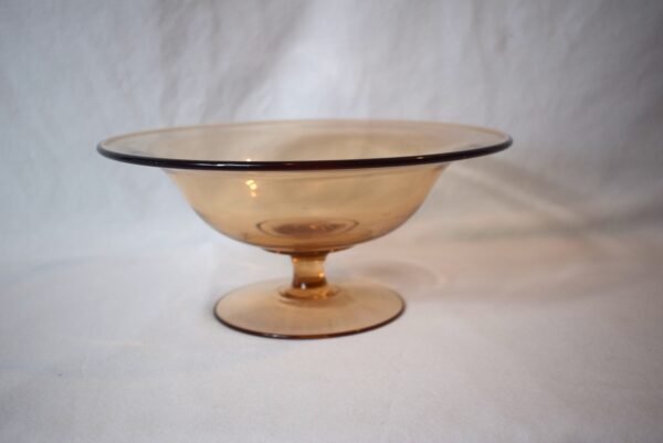 Fostoria Elegant Compote Footed Bowl Amber Glass Fairfax Pattern - Image 2