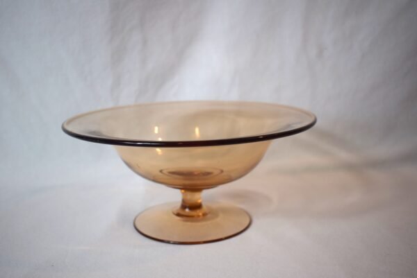 Fostoria Elegant Compote Footed Bowl Amber Glass Fairfax Pattern - Image 3