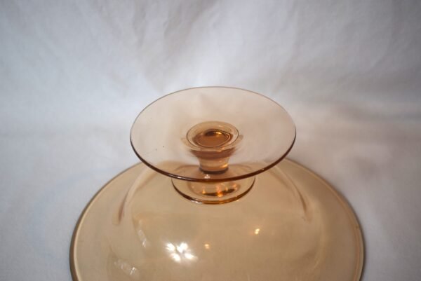 Fostoria Elegant Compote Footed Bowl Amber Glass Fairfax Pattern - Image 4