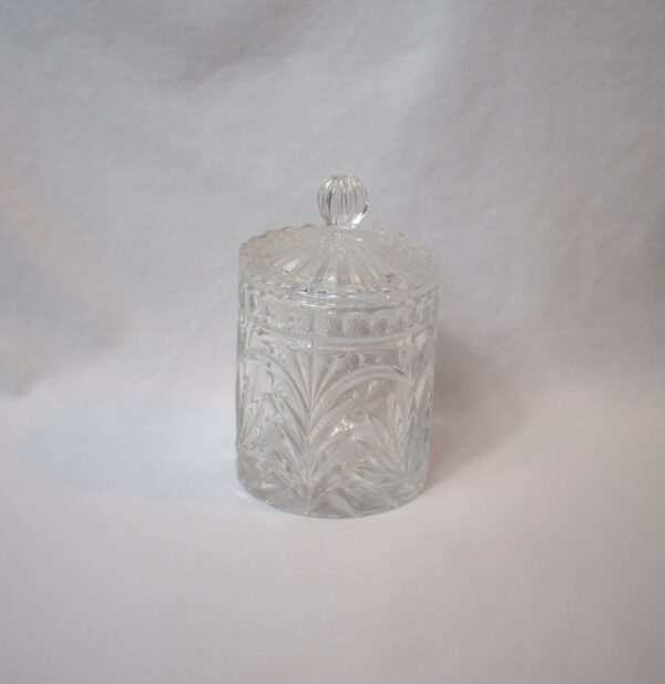 Vintage Crystal Glass Biscuit Jar Candy Trinket Jar with Lid