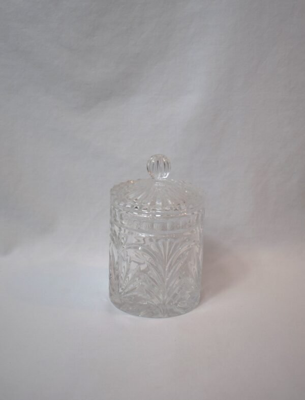 Vintage Crystal Glass Biscuit Jar Candy Trinket Jar with Lid - Image 3