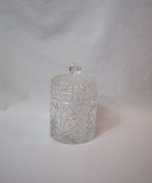 Vintage Crystal Glass Biscuit Jar Candy Trinket Jar with Lid - Image 4