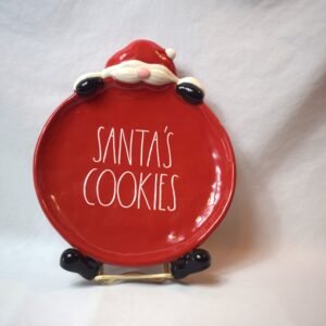 Rae Dunn Santa's Cookies Plate Gift Christmas