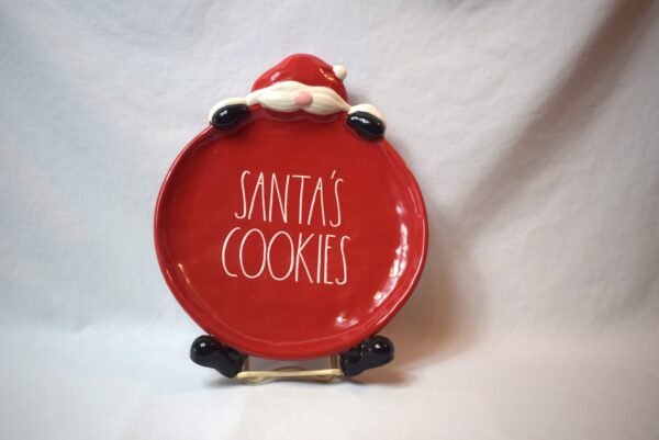 Rae Dunn Santa's Cookies Plate Gift Christmas