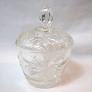 Vintage Anchor Hocking Star of David Covered Sugar Bowl Covered Trinket Dish