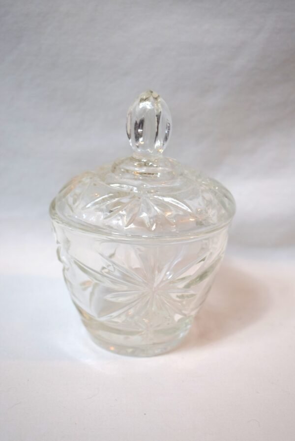Vintage Anchor Hocking Star of David Covered Sugar Bowl Covered Trinket Dish
