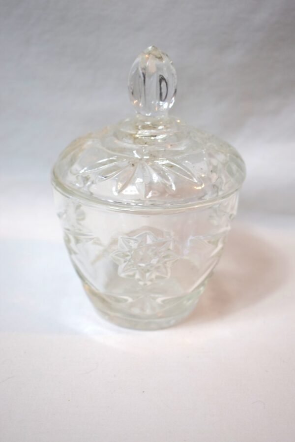 Vintage Anchor Hocking Star of David Covered Sugar Bowl Covered Trinket Dish - Image 2