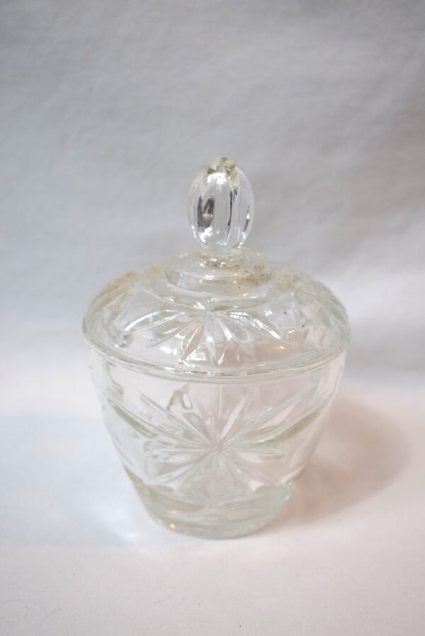 Vintage Anchor Hocking Star of David Covered Sugar Bowl Covered Trinket Dish - Image 3