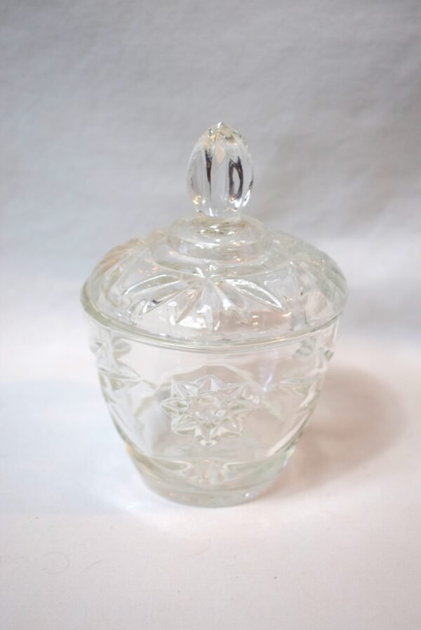 Vintage Anchor Hocking Star of David Covered Sugar Bowl Covered Trinket Dish - Image 4