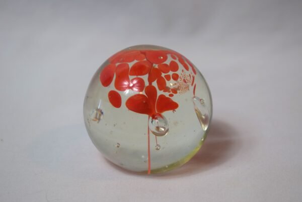 Vintage Orange Flamingo Glass Paperweight