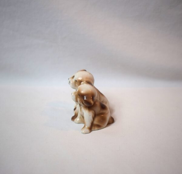 Vintage 3 Dogs Puppies Figurine Japan Brown White Spaniel - Image 2