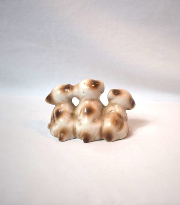 Vintage 3 Dogs Puppies Figurine Japan Brown White Spaniel - Image 3