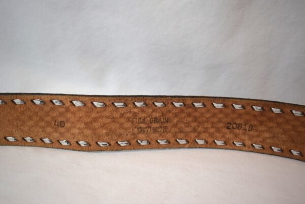 Vintage 1981 Heritage Buckles Solid Brass Fire Dept Buckle 44 inch Leather Belt - Image 5