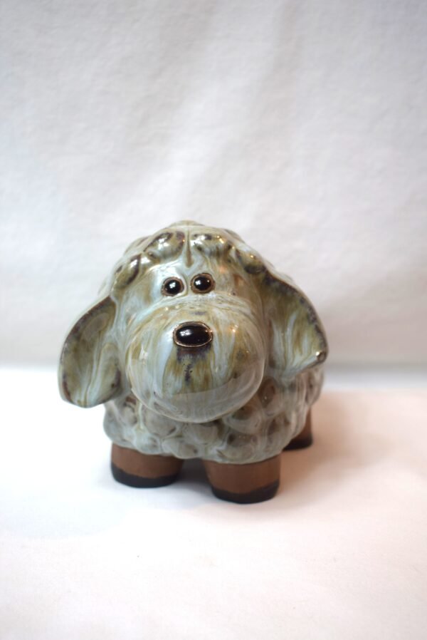 Cute Stoneware Sheep Figure   Look at that Face!!