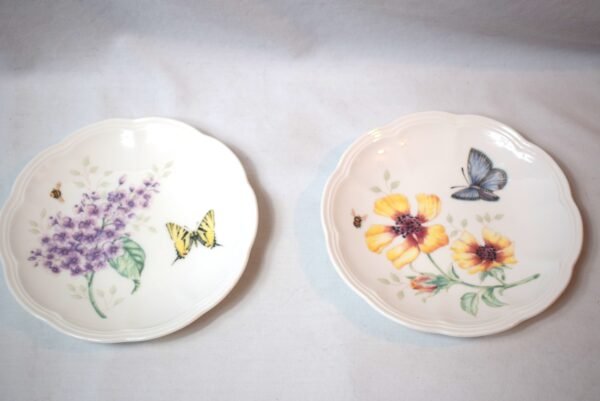 Vintage Pair Lenox Butterfly Meadow Dessert Party Plates 6 inch
